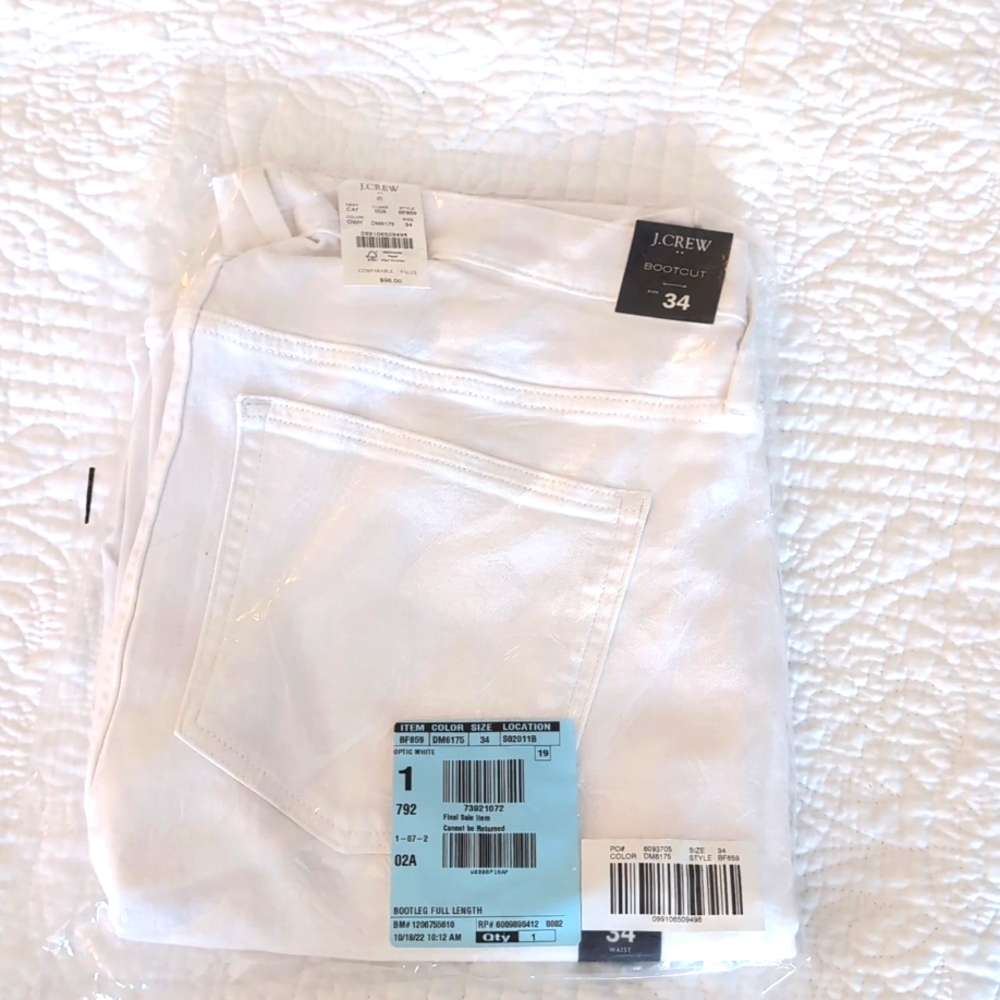 BNWT J. Crew white boot cut jeans